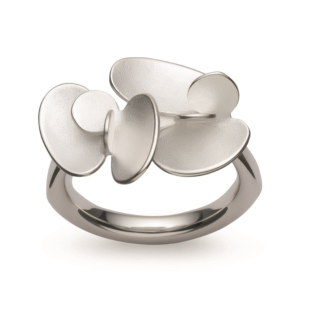925/- Ring, sandmatt/poliert - 52 / Nicht rhodiniert