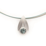 925/- pendant, matt/polished, blue topaz 0,93ct