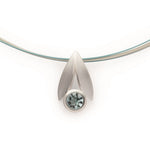 925/- pendant, matt/polished, blue topaz 0,93ct