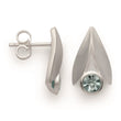 925/- ear studs, matt/pol, blue topaz 0,62ct