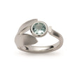 925/- Ring, mattiert/poliert, Blautopas 0,87ct