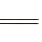 Mokuba cord black,925/-end caps,gold-pl.,100cm,3mm