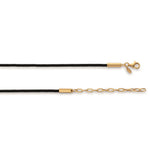 cord black, 925/- anchor chain,gold-pl.,50+5cm,2mm