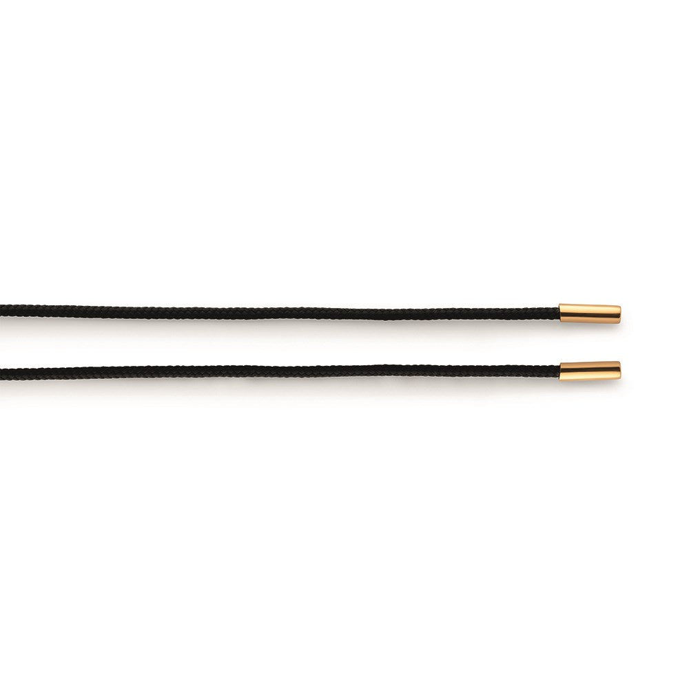 Nylonbånd sort, 925/endestykker fg, 2mm
