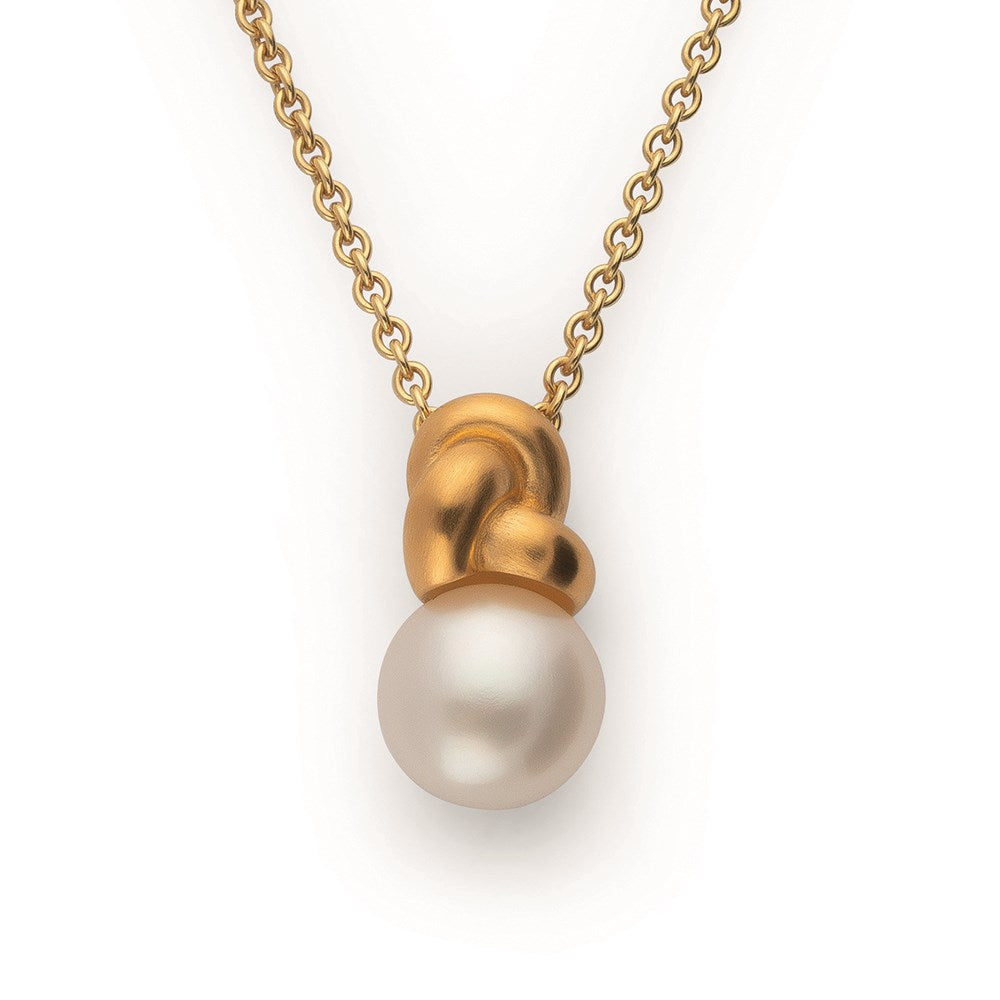 925/- pendant,gold-plated,matt, cult. pearl 3,18ct