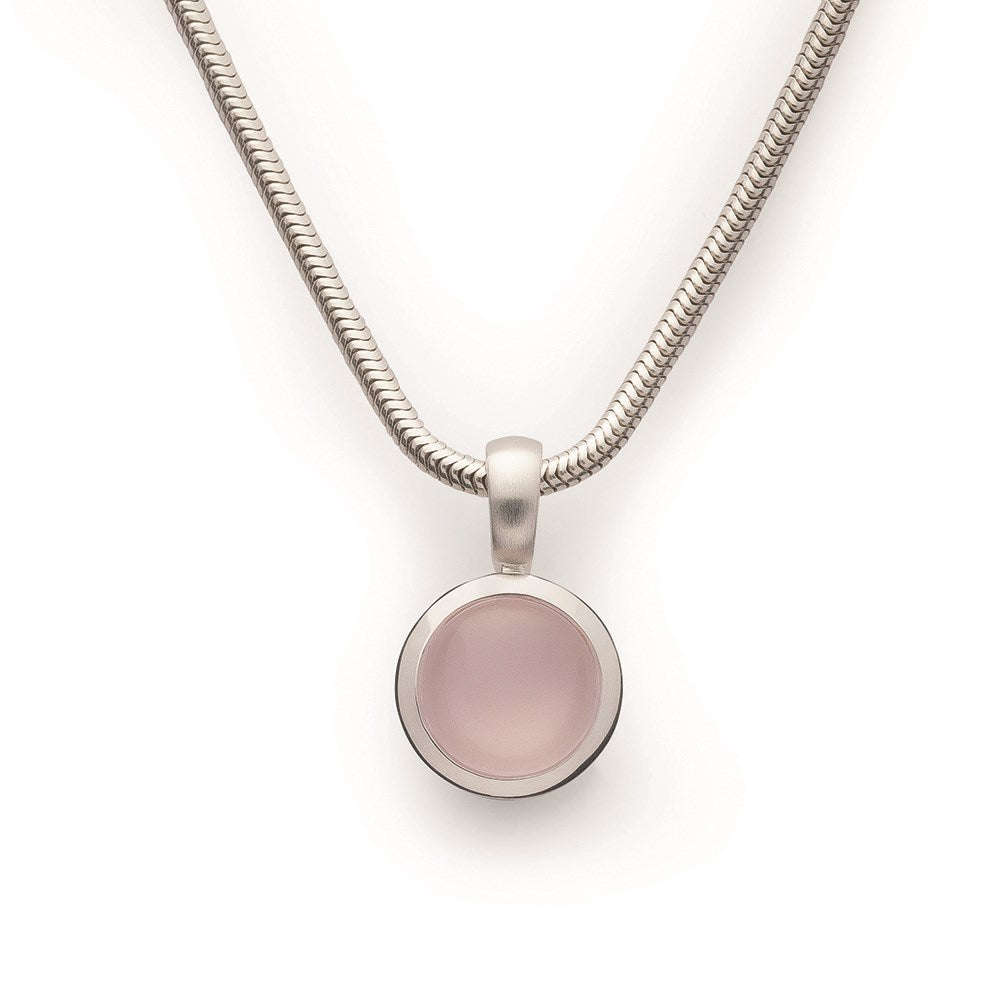 925/-Anhänger, poliert, Rosenquarz 1,58ct - Nicht rhodiniert
