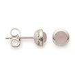 925/- ear studs, polished, rose quartz 0,54ct