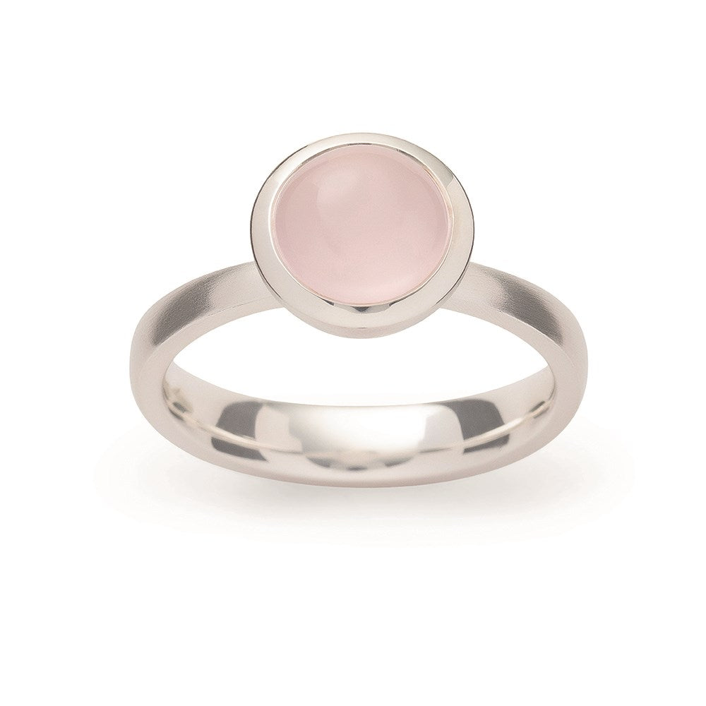 925/-Ring, poliert, Rosenquarz 1,58ct - 52 / Nicht rhodiniert