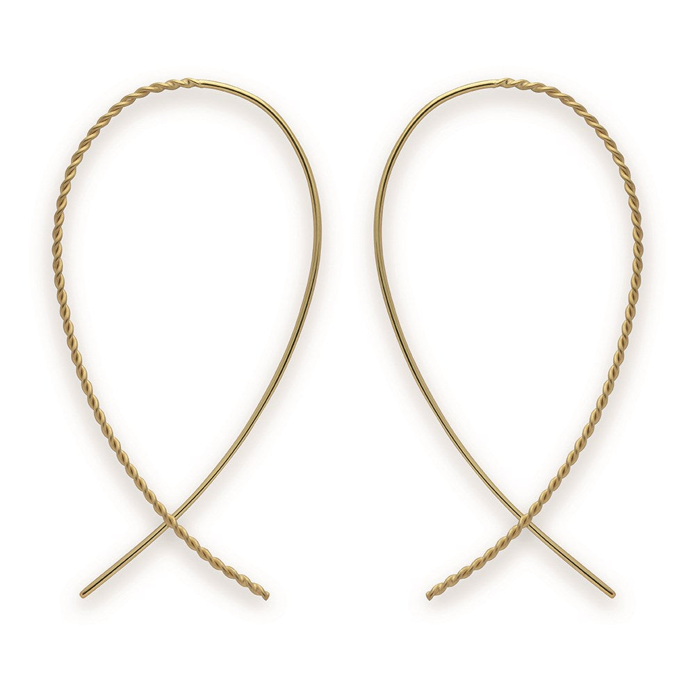 925/- earrings, gold-plated, matt