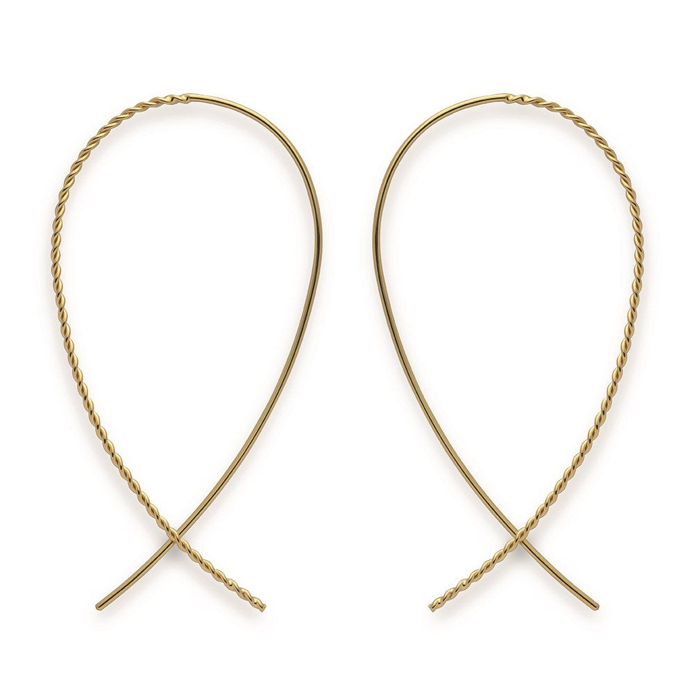 925/- earrings, gold-plated, polished