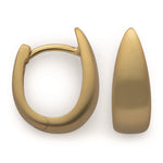 925/- hinge earrings, gold-plated, matt