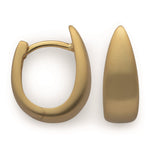 925/- hinge earrings, gold-plated, matt