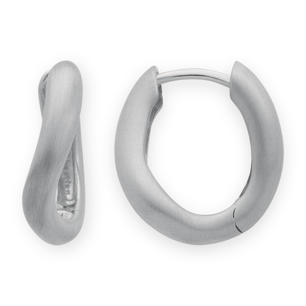 925/- hinge earrings - Rhodium-plated