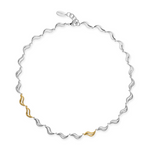 925/-Collier,rhodi.,teilverg.,kratzm./pol.,45+3cm
