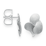 925/- ear studs, rhodium-plated, scratch matt
