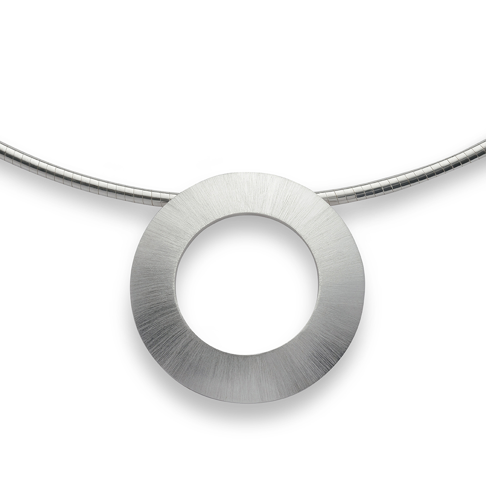 925/- pendant, rhodium-plated, satin matt - Rhodium-plated