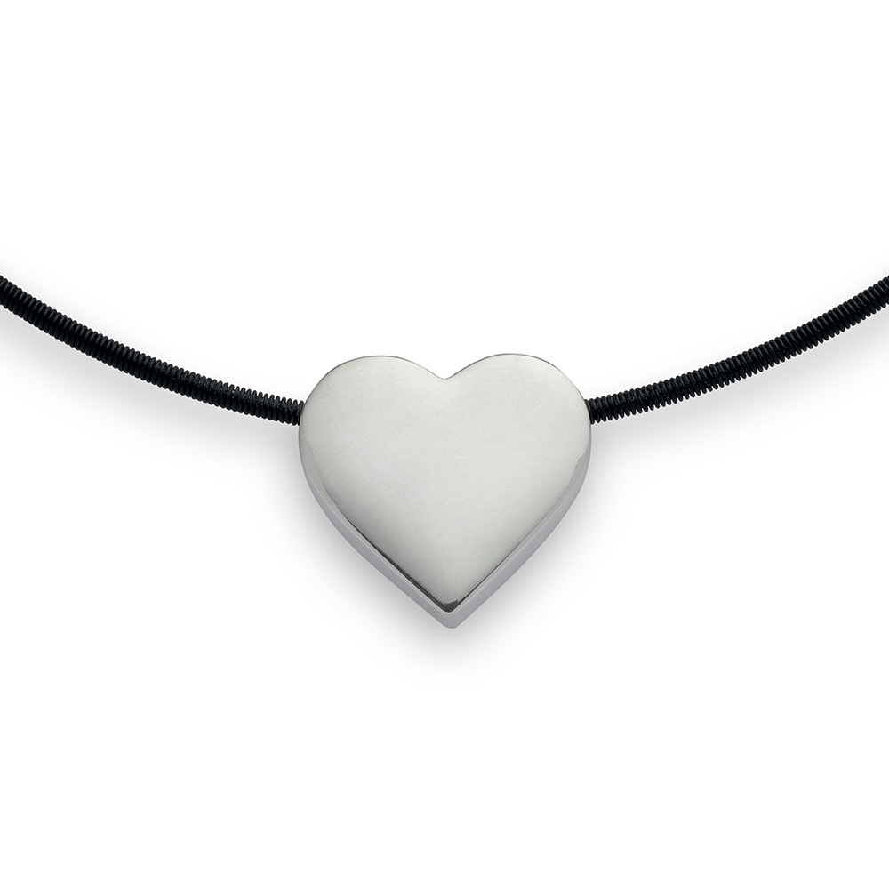 925/- pendant, rh-plated, scratch matt/polished - Rhodium-plated