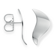 925/- ear studs, rhodium-plated, polished