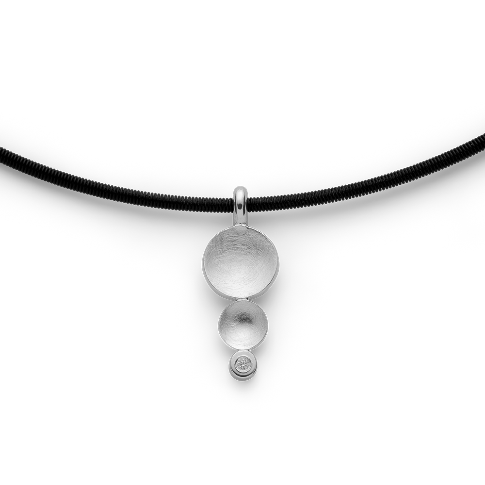 925/-Anhänger,rhodi.,kratzm./pol.,Dia. 0,02ct W-SI - Rhodiniert