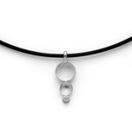 925/- pendant, rh-plated,matt/pol,dia. 0,02ct W-SI