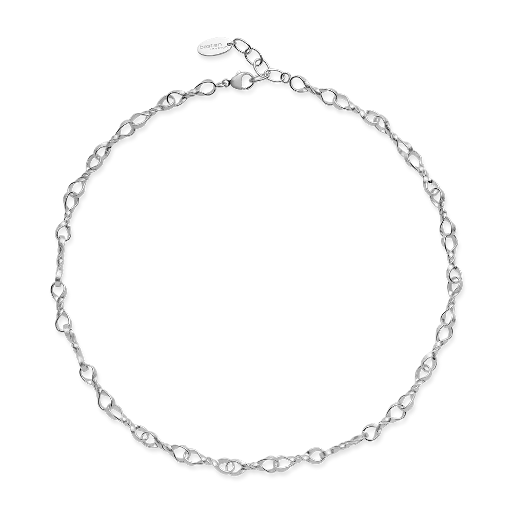 925/- Collier, rhodiniert, kratzmatt, 45cm + 5cm - Rhodiniert