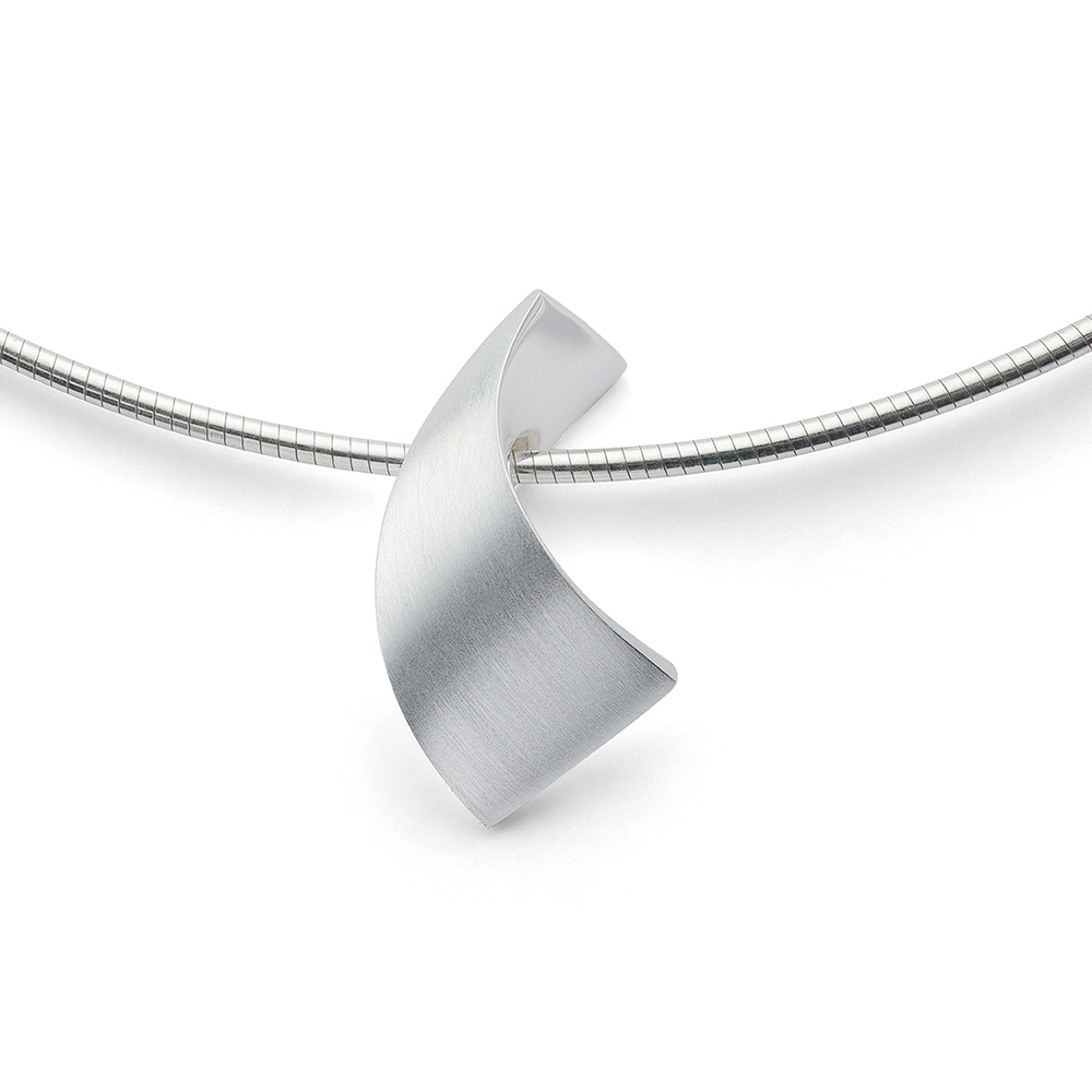 925/- Anhänger, rhodiniert, mattiert/poliert - Rhodiniert