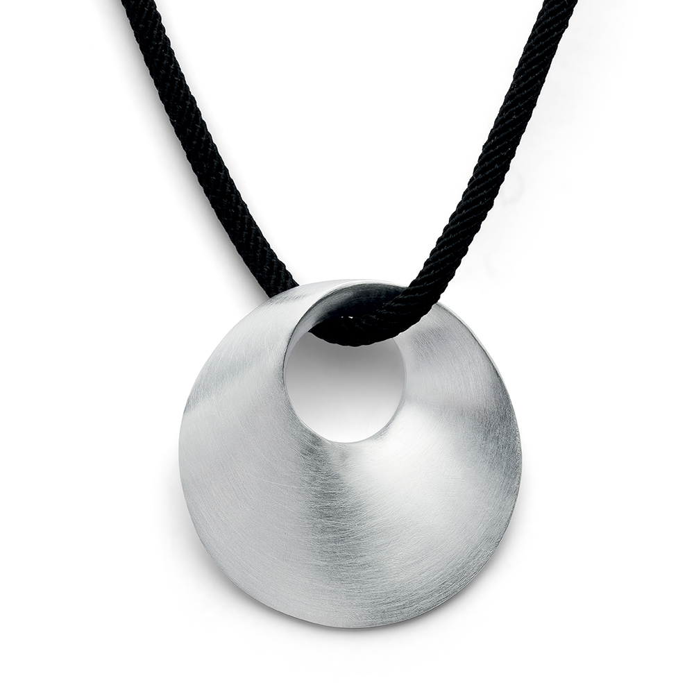925/- pendant, rhodium-plated, satin matt - Rhodium-plated