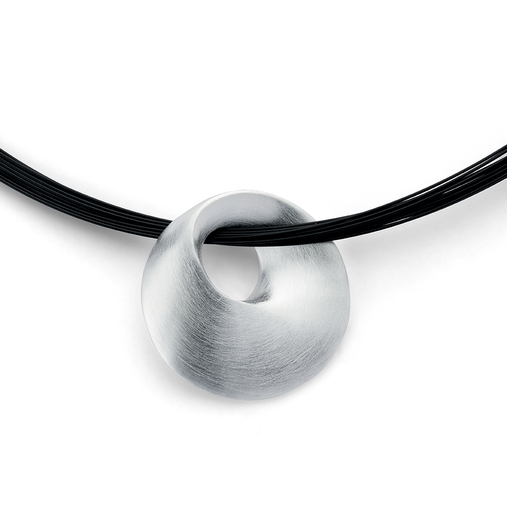 925/- pendant, rhodium-plated, satin matt - Rhodium-plated