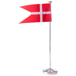Forsølvet flagstang m. rund fod, 30 cm