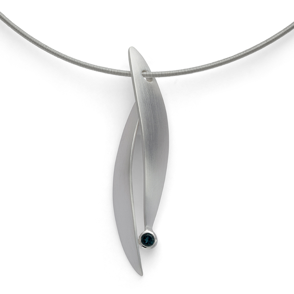 925/pendant,rh-plated,matt,topaz london blue0,13ct - Rhodium-plated