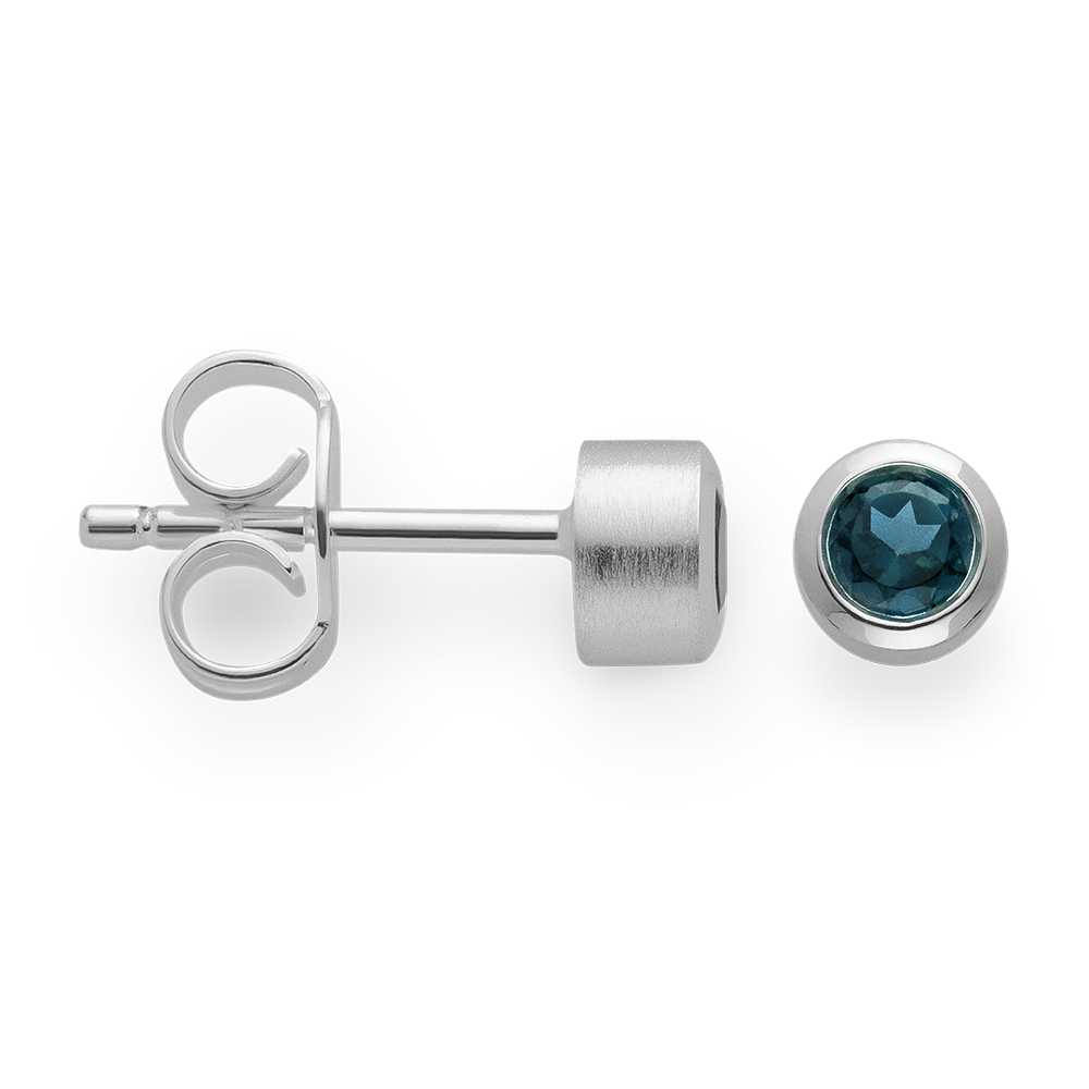 925/Ohrstecker,rhodi,matt,Topas London Blue 0,26ct - Rhodiniert