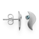 925/- Ohrstecker,rhodiniert,matt, Blautopas 0,09ct