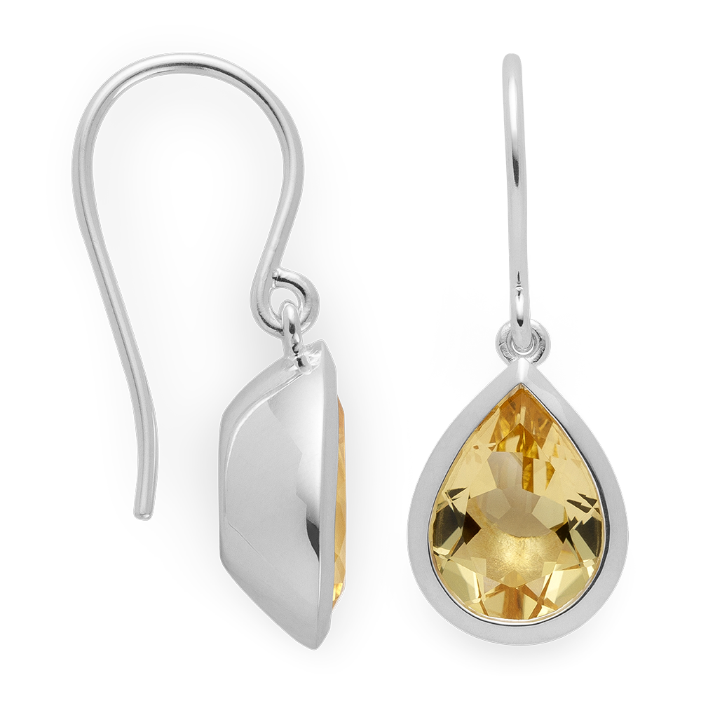 925/-Ohrhänger,rhodi.,pol., Champagnerquarz 5,34ct - Rhodiniert