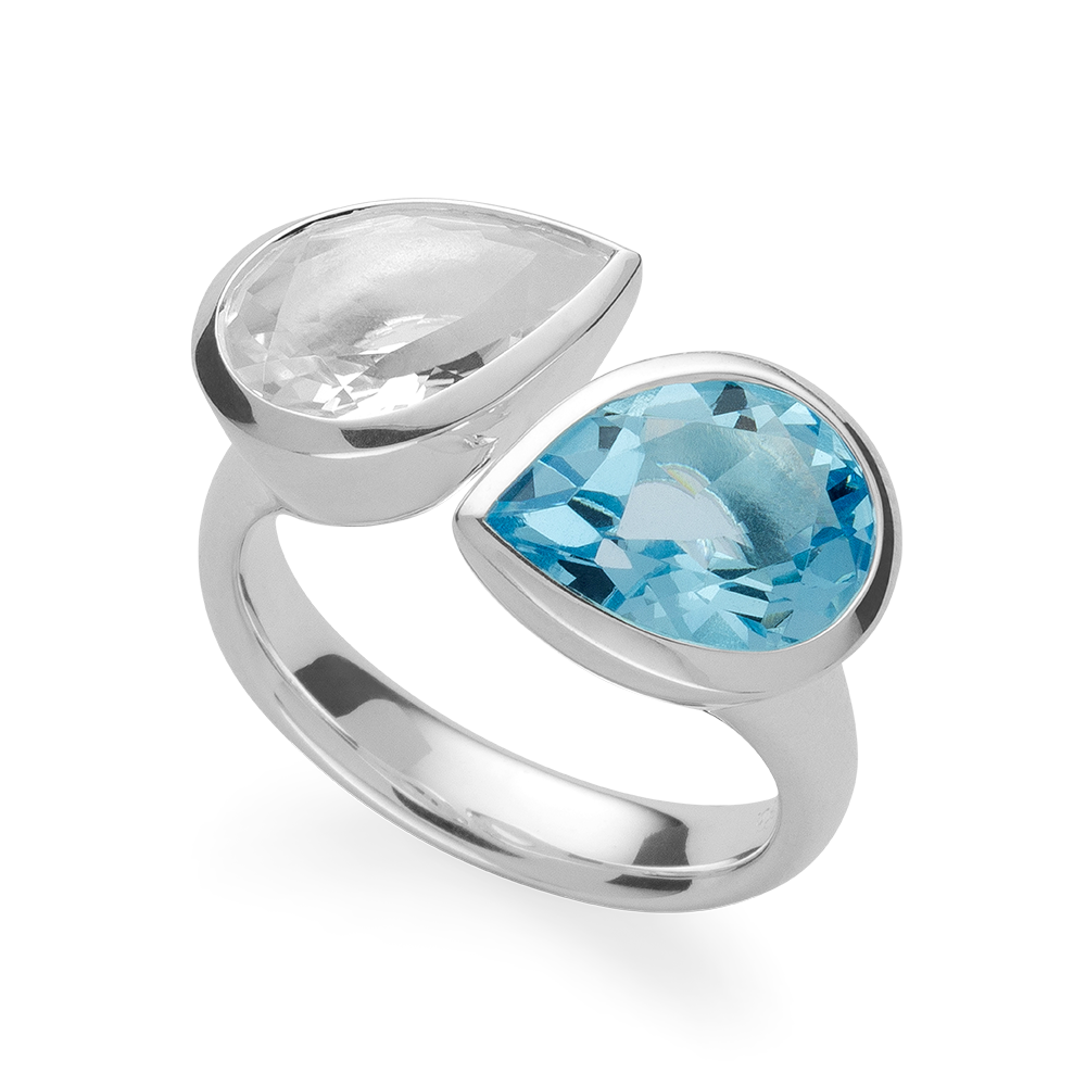 925ring,rh,blue topaz2,89ct,chrystal quartz2,39ct - 60 / Rhodium-plated