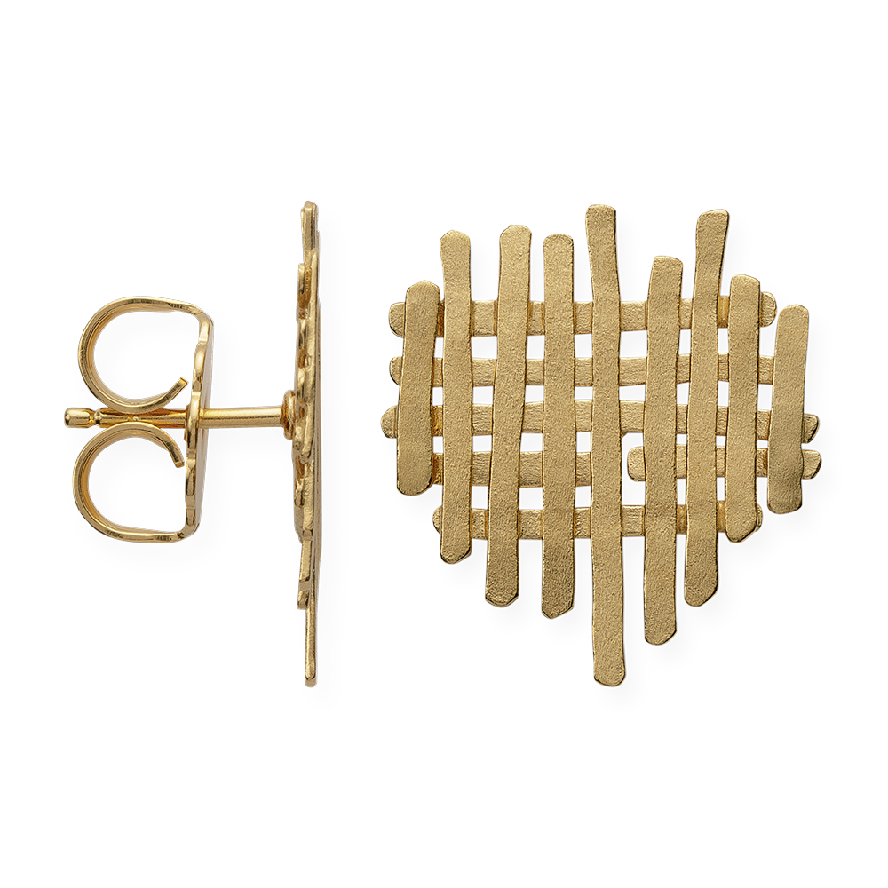 925/- Ohrstecker, vergoldet, mattiert