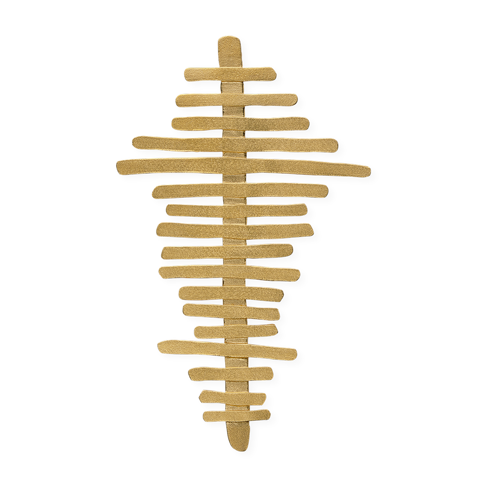 925/- pendant/brooch, gold-plated, satin matt