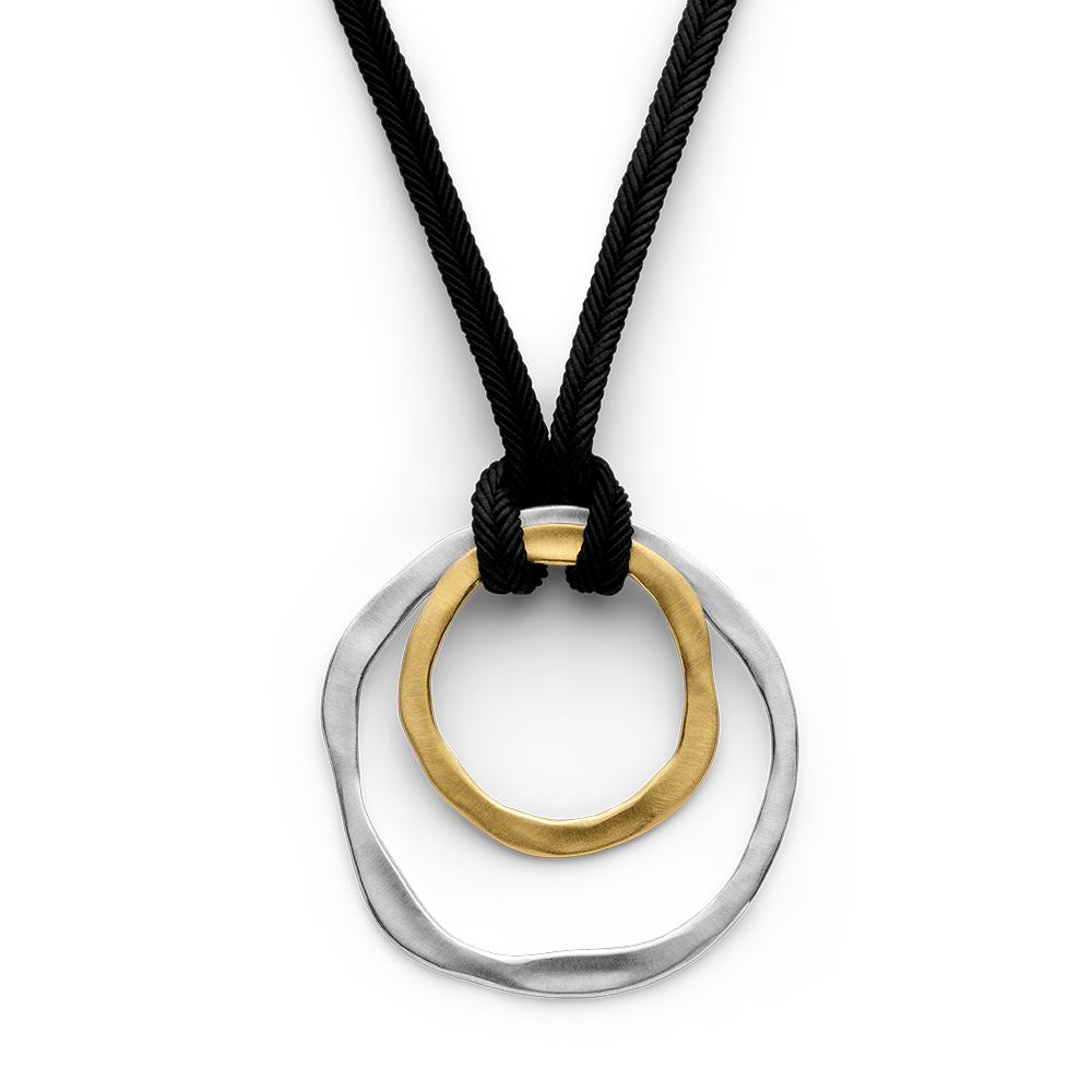 925/-pendant, partly gold-plated, rh-plated,matt - Non rhodium-plated