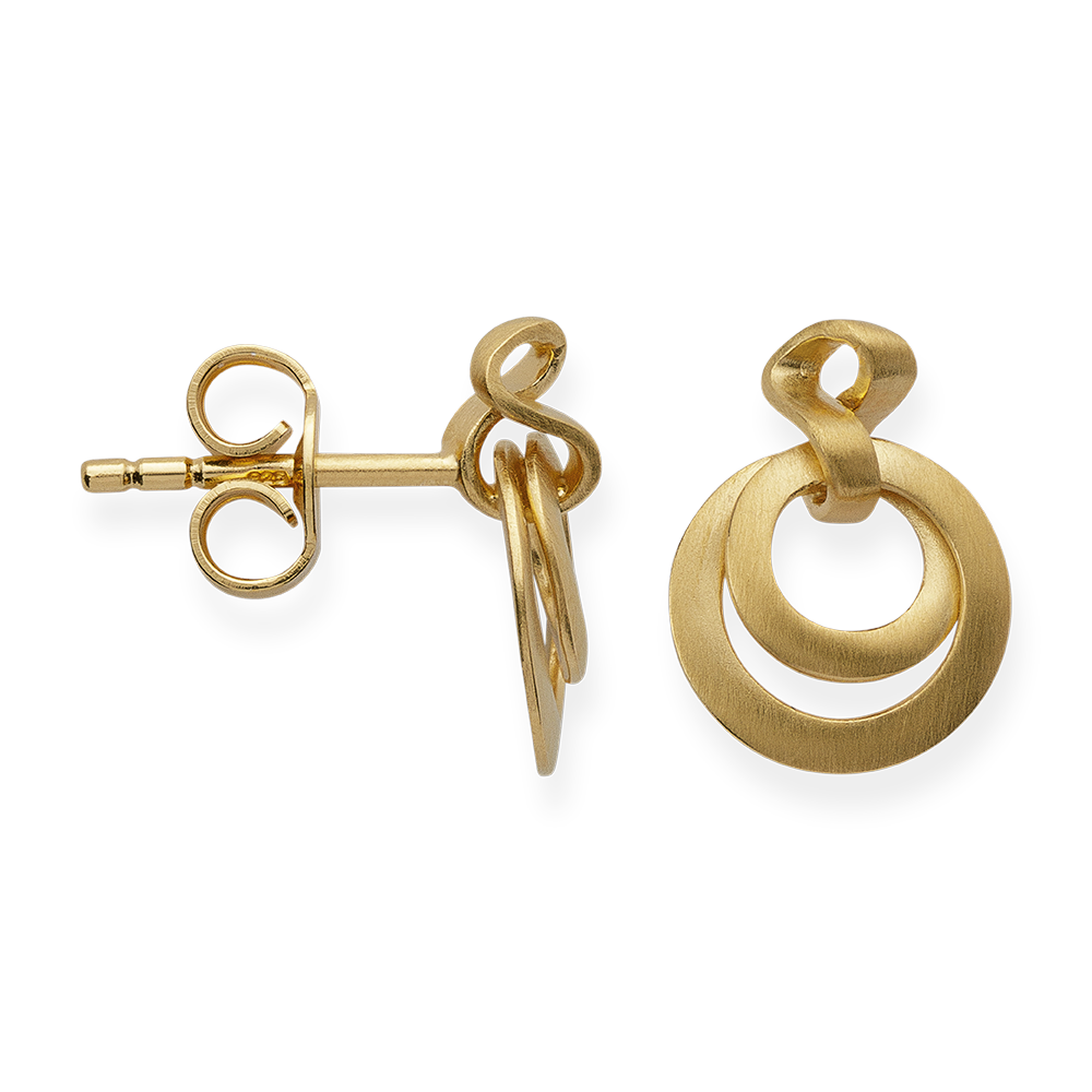 925/- Ohrstecker, vergoldet, mattiert