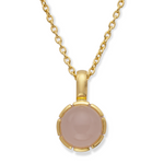 925necklace,gold-pl,pol,rose quartz 1,33ct, 45+5cm
