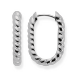 925/- hinge earrings, rhodium-plated, polished