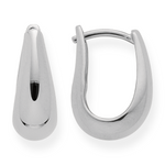 925/- hinge earrings, rhodium-plated, polished