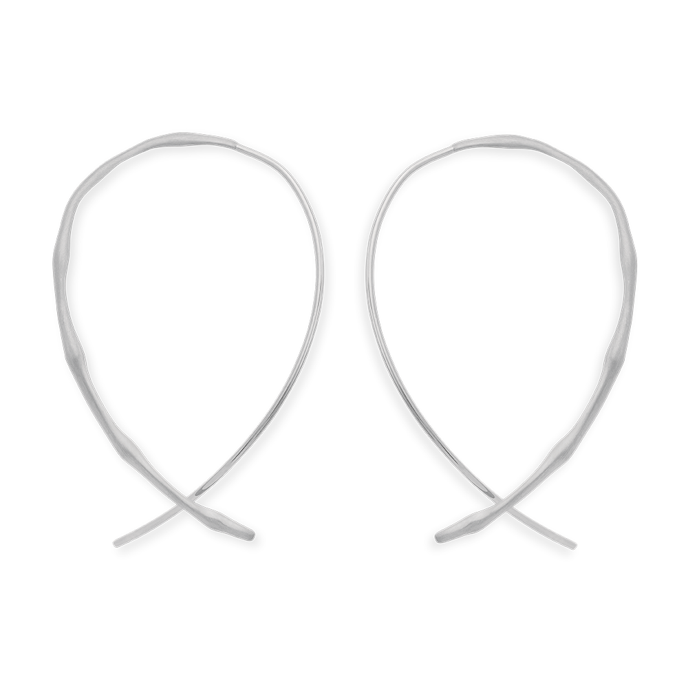 925/- Ohrhänger, rhodiniert, mattiert - Rhodiniert
