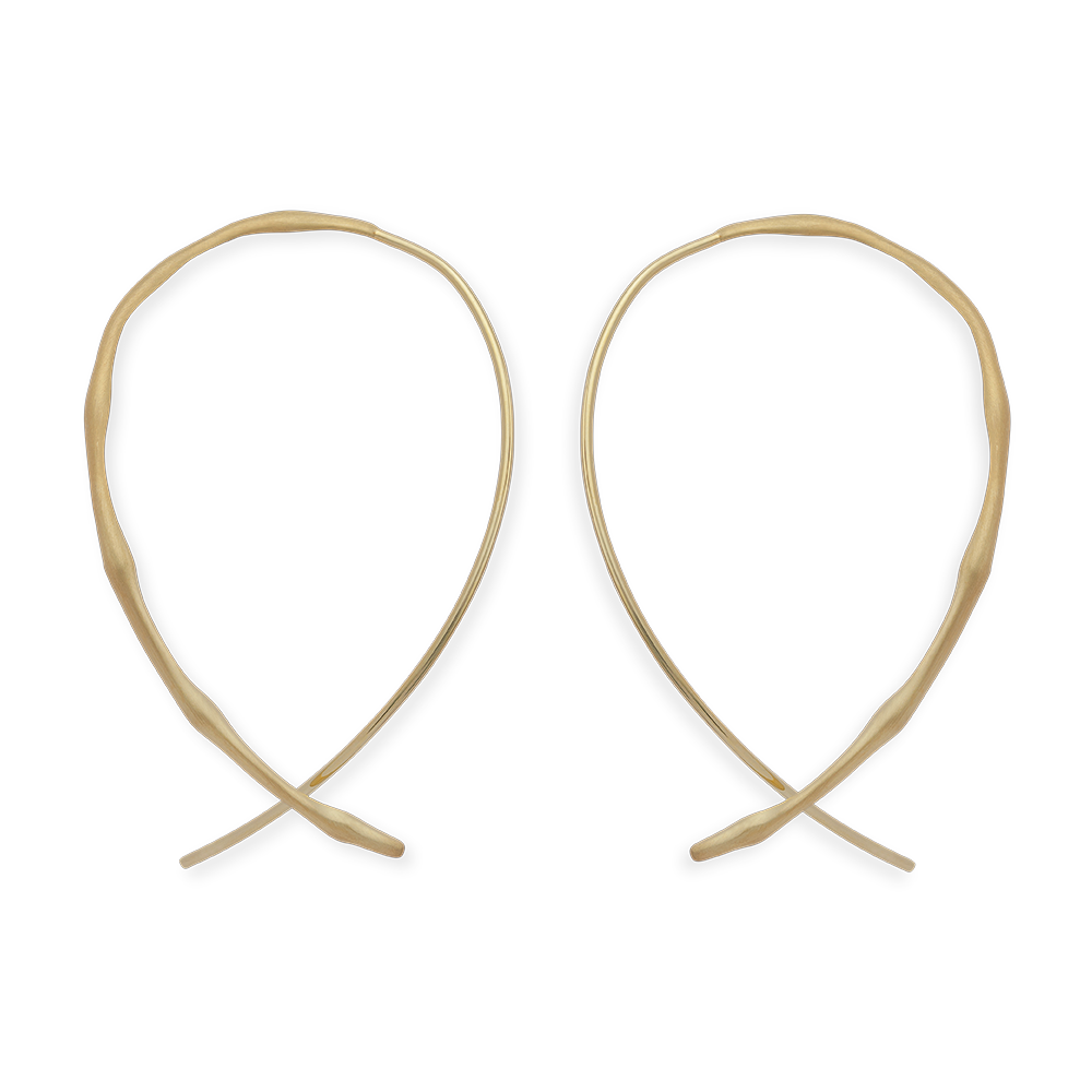 925/- Ohrhänger, vergoldet, mattiert