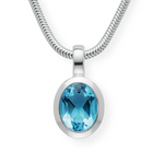 925/- Vedhæng blå topas 1,48ct. Mat/pol
