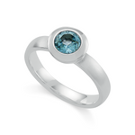 925/- ring, topaz swiss blue 0,92ct, matt/pol