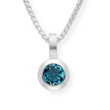925/- Vedhæng blå topas0,67ct. Mat/pol