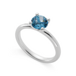 925/- Ring, Topas Swiss Blue 1,49ct, poliert
