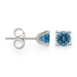 925/- Ørestikker blå topas 1,10ct. Poleret