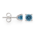 925/- Ørestikker blå topas 1,10ct. Poleret