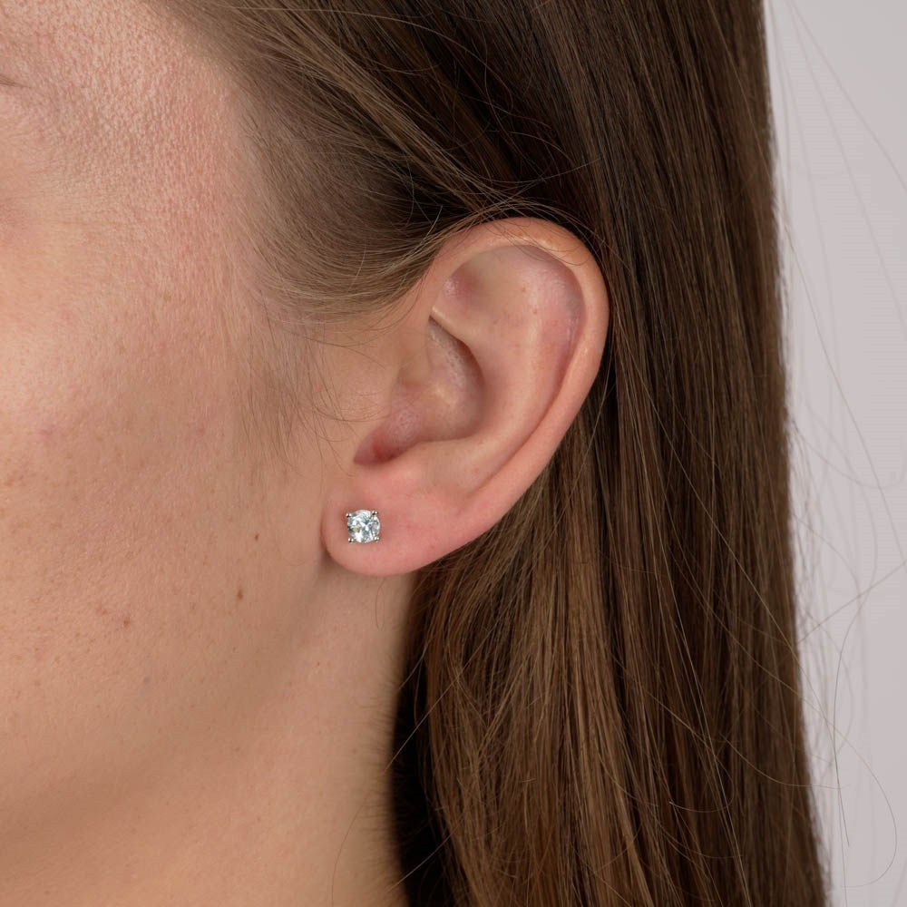925/- Ohrstecker, Topas Sky Blue 1,24ct, poliert
